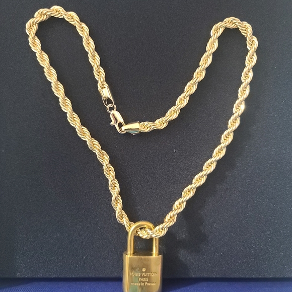 Authentic lv lock charm with gold plated chain - Picture 3 of 8